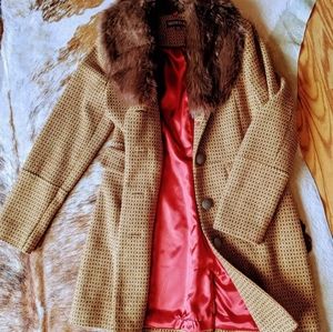 Women's Faux Fur Dress Coat